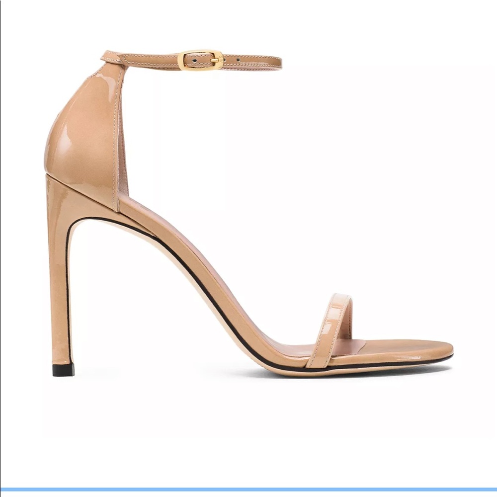 Stuart Weitzman Nudistsong Nude Patent Leather Heels